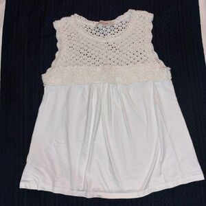 LOFT White Crochet Strapless Top